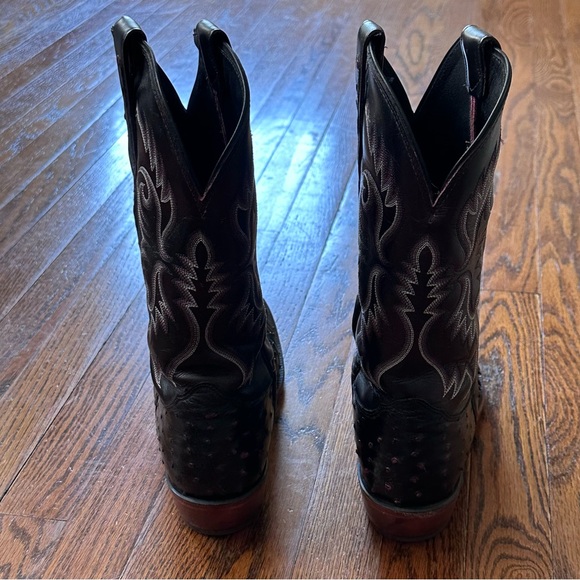 NOCONA Men’s Black Cherry Full Quill Ostrich Boots - Picture 4 of 7